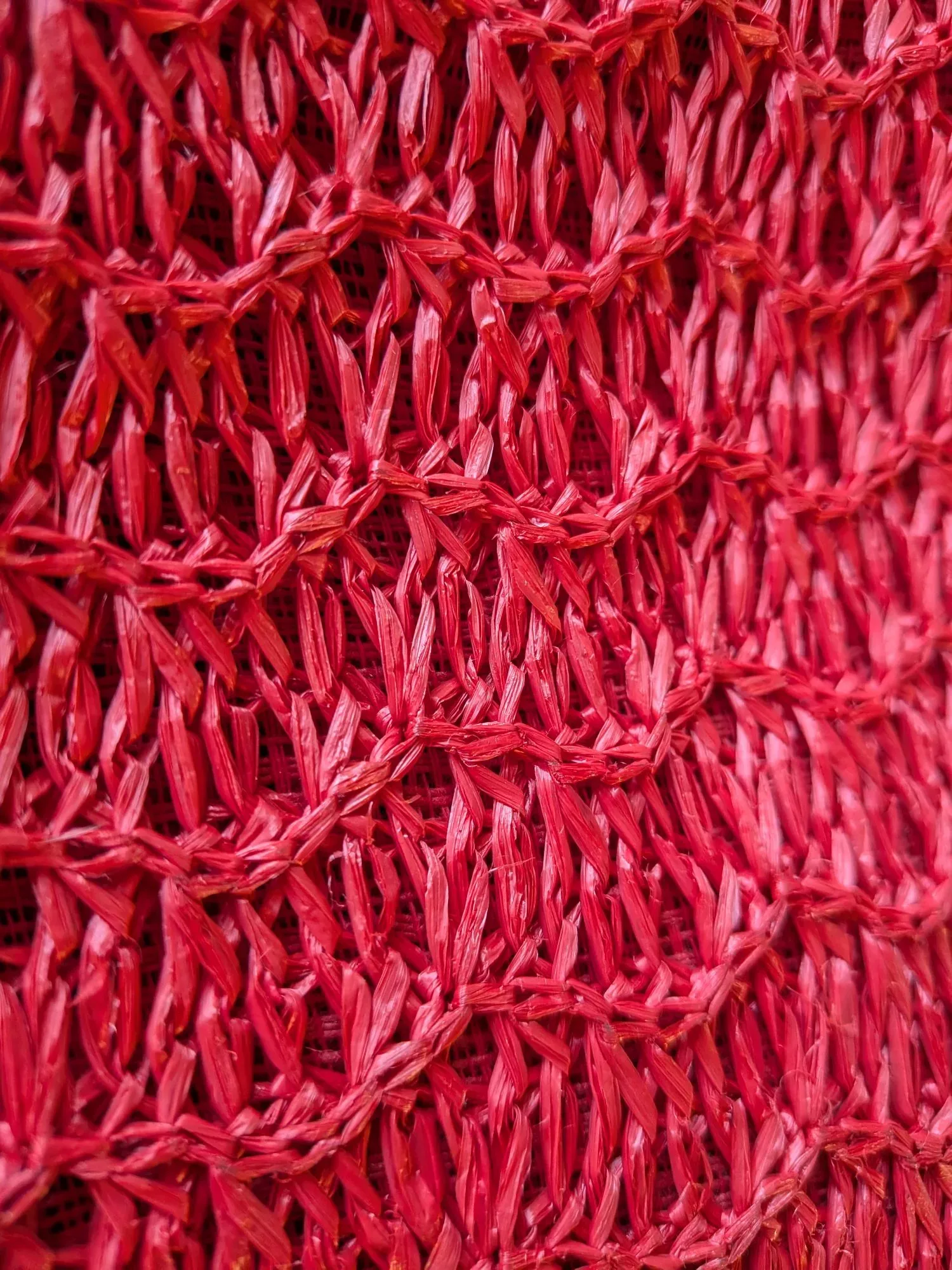Elegant Röd Vintage Handväska i Raffia - Bild 6