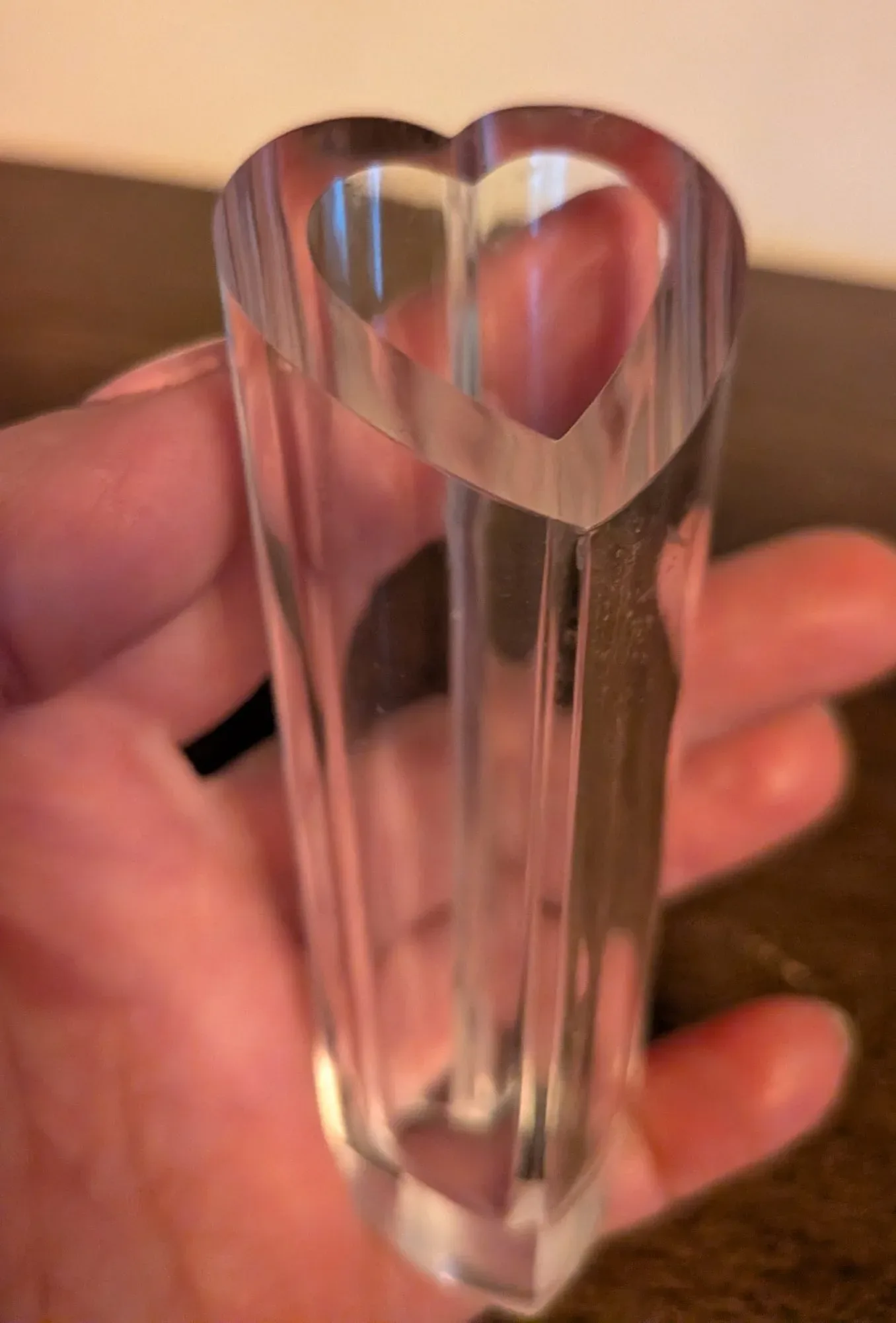 Heart-Shaped Acrylic/Lucite Vase - Image 5
