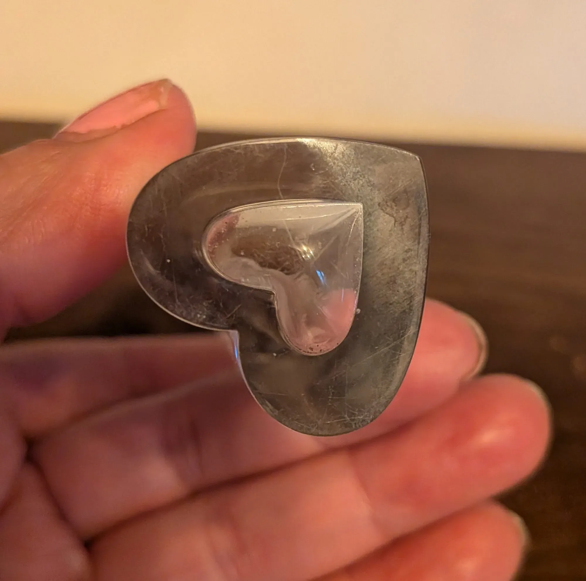 Heart-Shaped Acrylic/Lucite Vase - Image 2