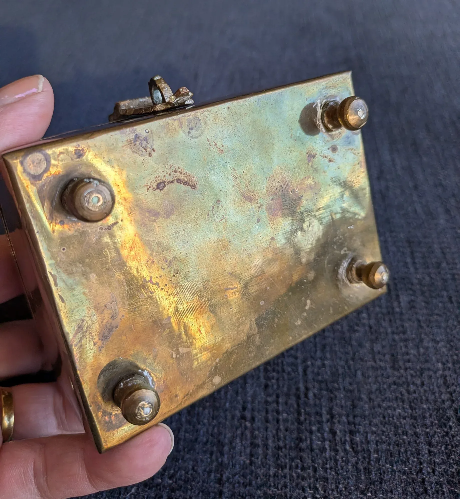 Vintage Mässingsask med Handtag - Bild 7