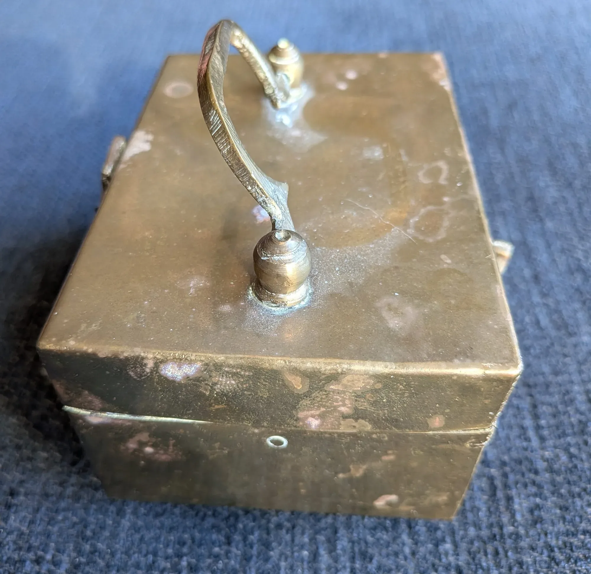 Vintage Mässingsask med Handtag - Bild 5