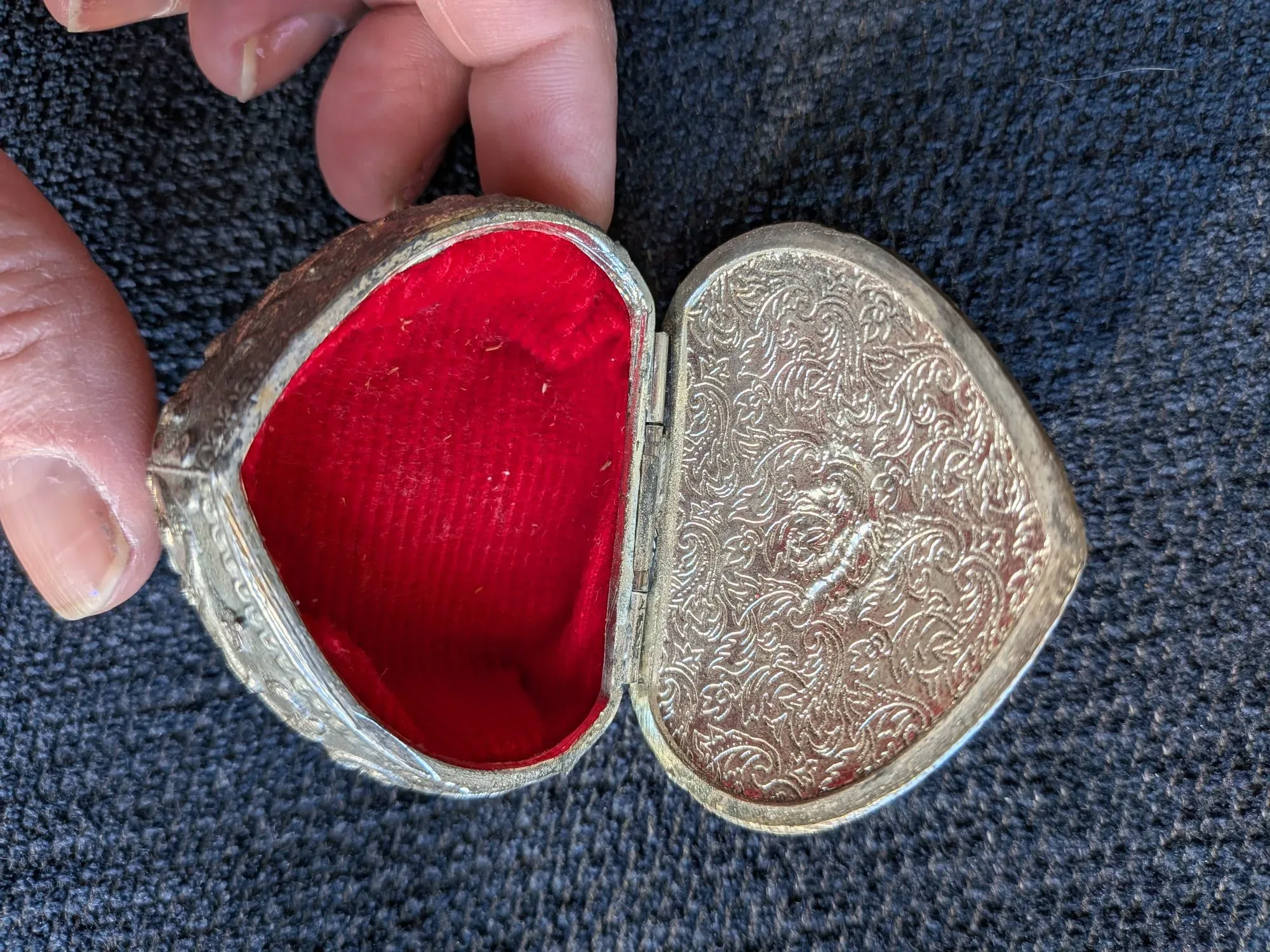 Vintage Smyckeskrin Hjärta med Ros - Bild 5