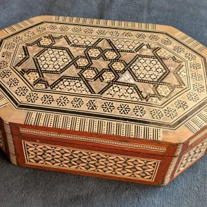 Octagonal Mother-of-pearl Inlaid Wooden Box