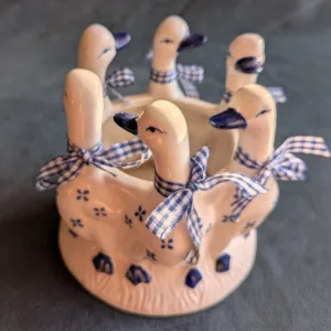 Vintage Keramikskål med Ankor – Lantlig Charm
