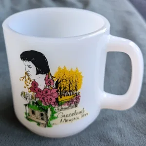 Vintage Glasbake Mugg: Elvis Presley & Graceland