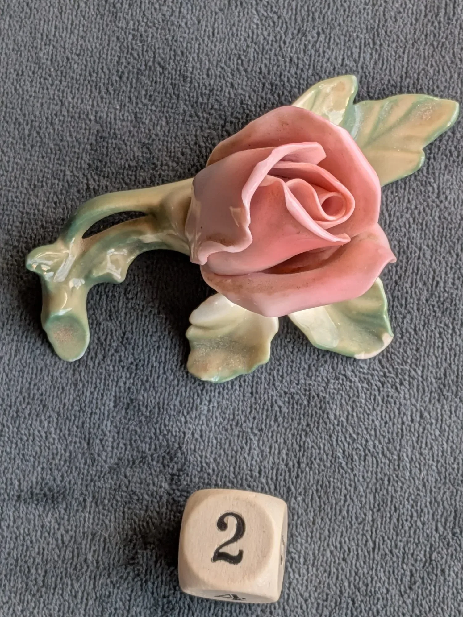 ENS Volkstedt Porslinsros – Rosa Dekorationsblomma - Bild 8