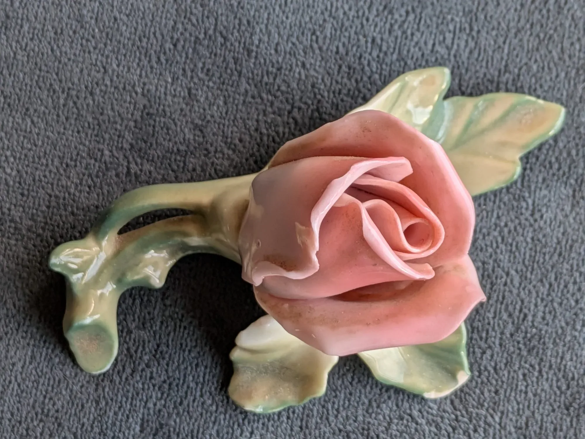 ENS Volkstedt Porslinsros – Rosa Dekorationsblomma