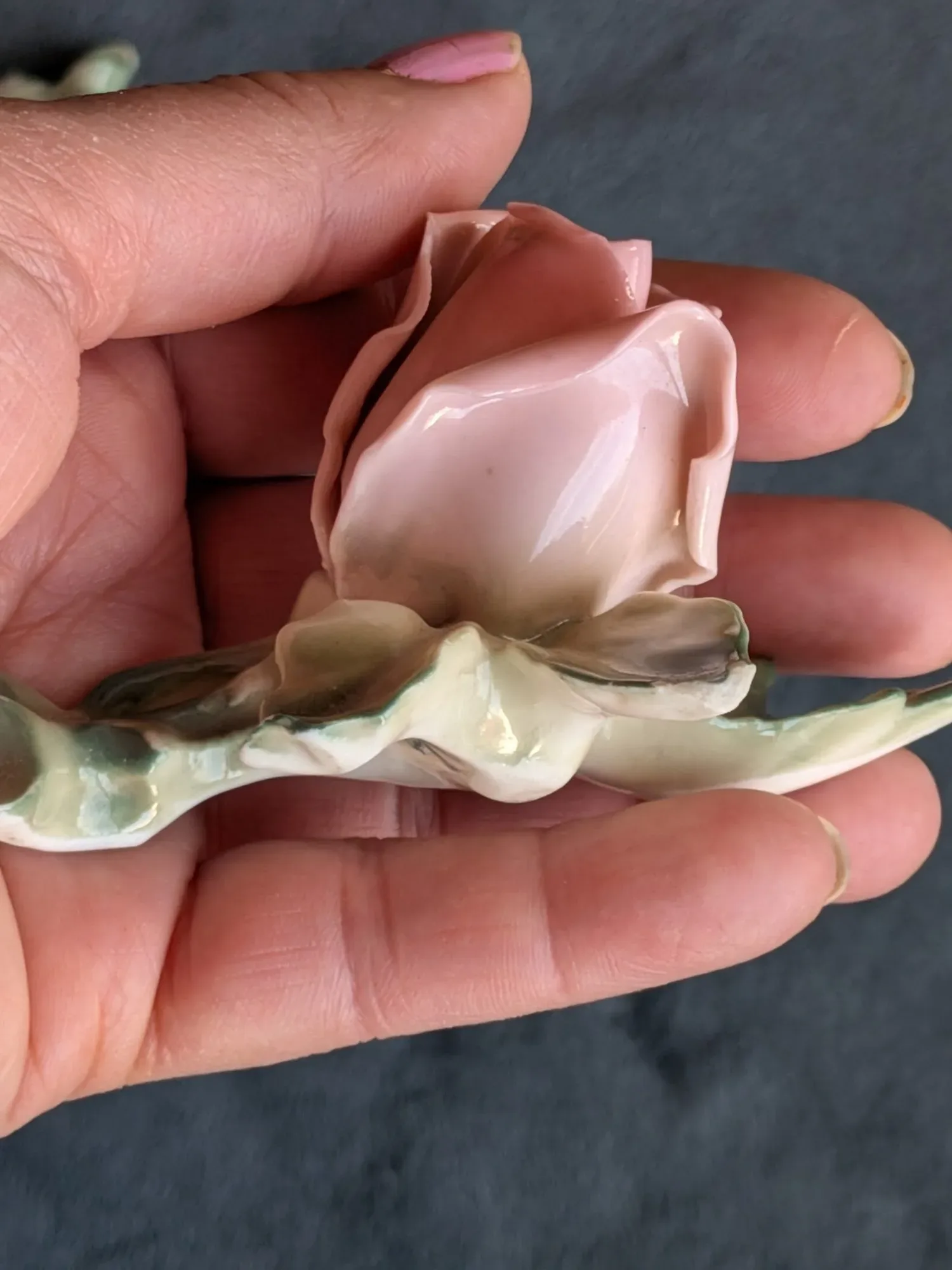 ENS Volkstedt Porslinsros – Rosa Dekorationsblomma - Bild 6