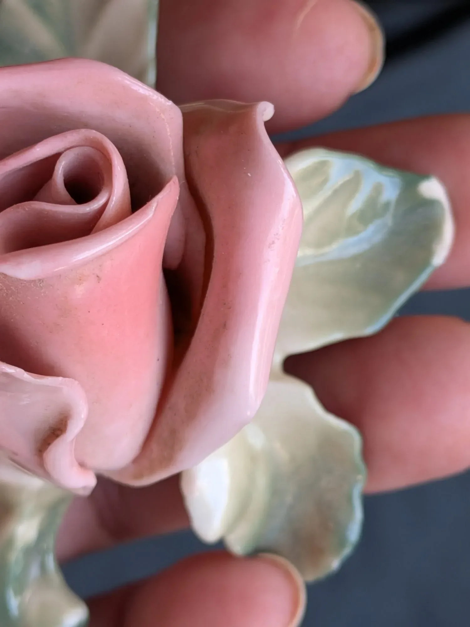 ENS Volkstedt Porslinsros – Rosa Dekorationsblomma - Bild 4