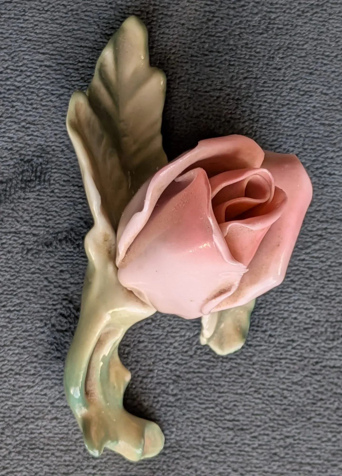 ENS Volkstedt Porslinsros – Rosa Dekorationsblomma - Bild 3