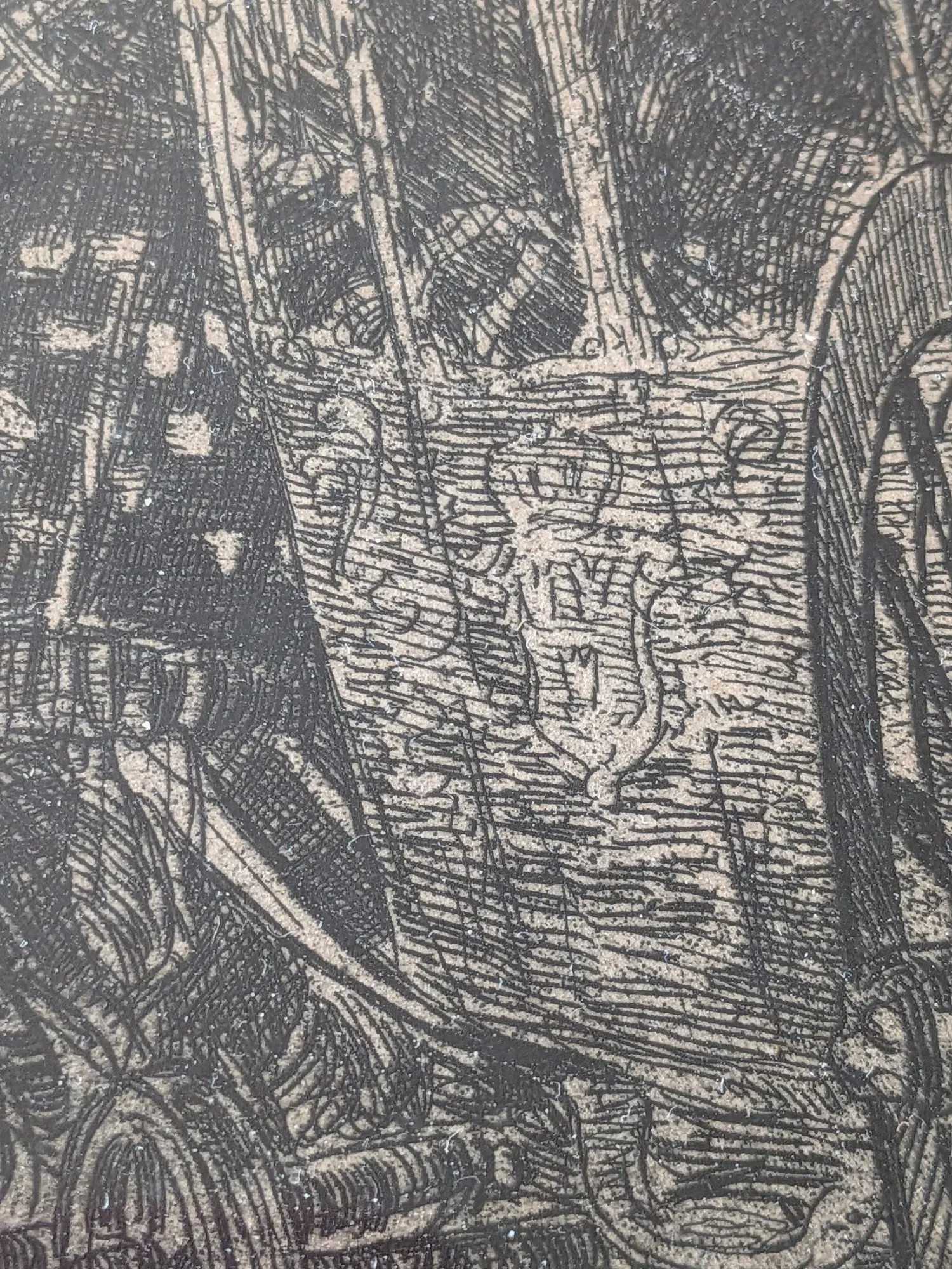 Vintage Etsning J. Salmson – "En liten älskvärd scen" (1919) - Bild 7