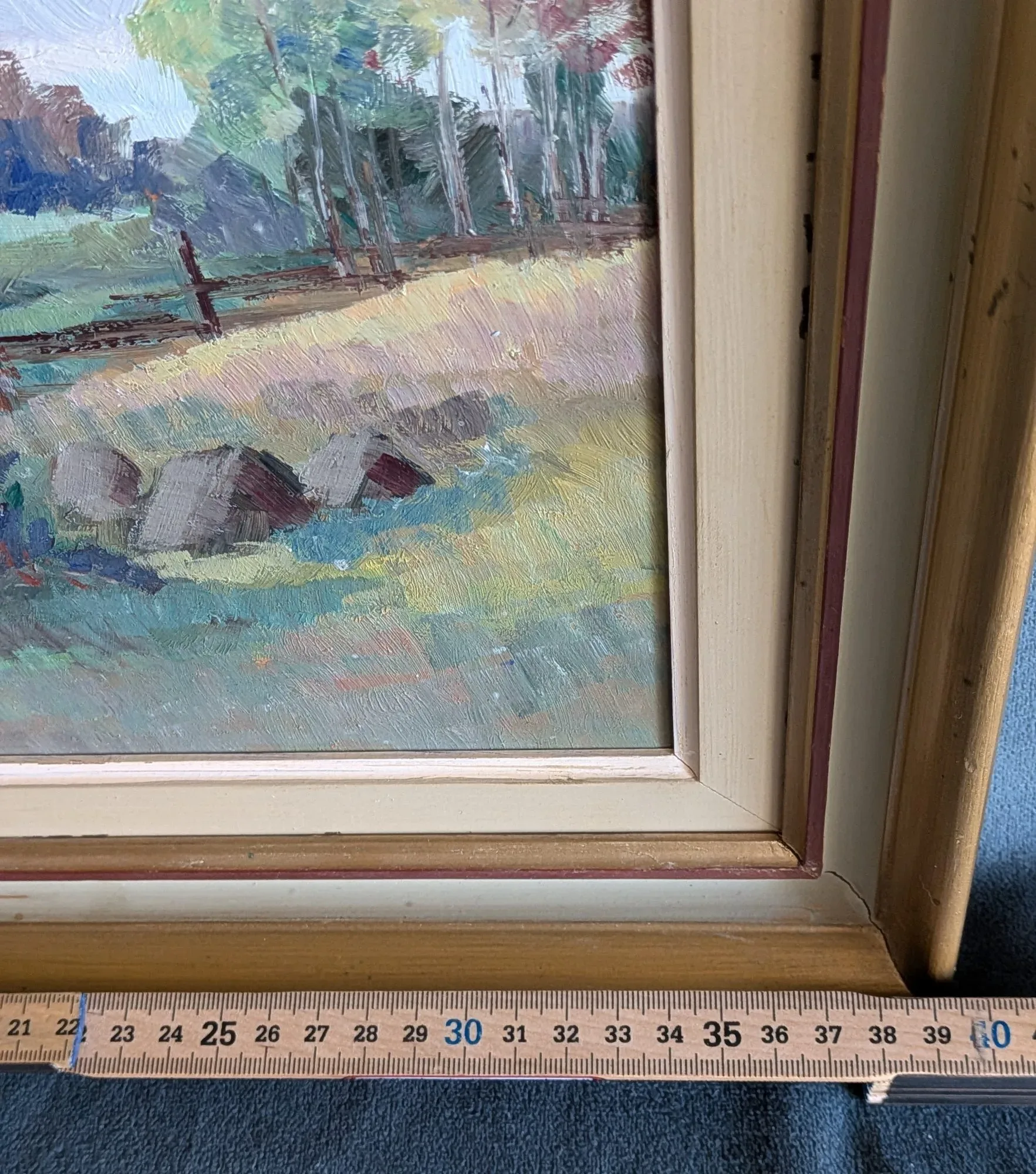 Vintage Oljemålning Landskap Signerad J.S. Palm - Bild 2