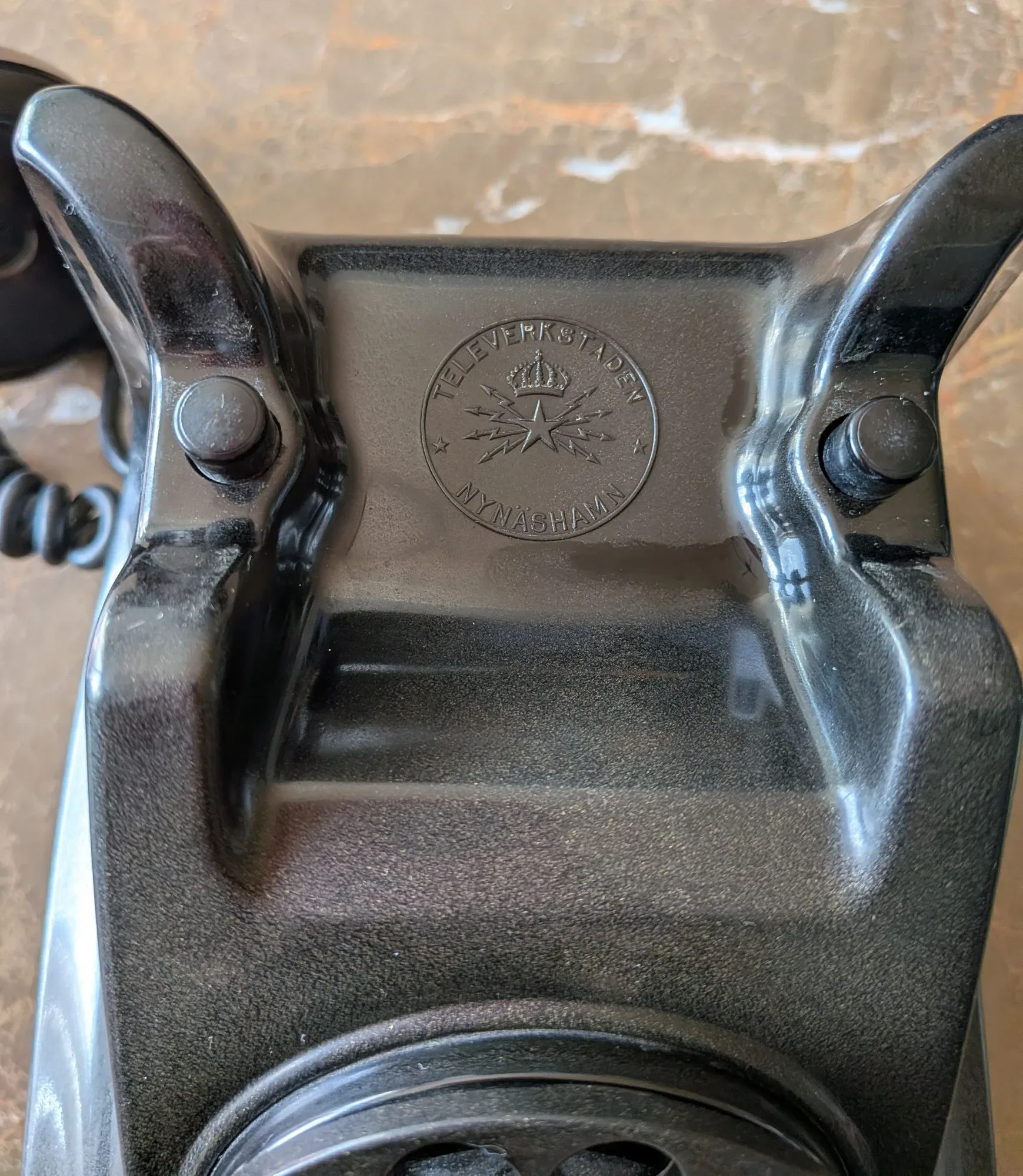 Klassisk Svart Bakelittelefon – Vintage Televerket - Bild 8