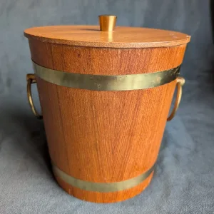 Vintage Ishink i Teaklook med Mässingsdetaljer