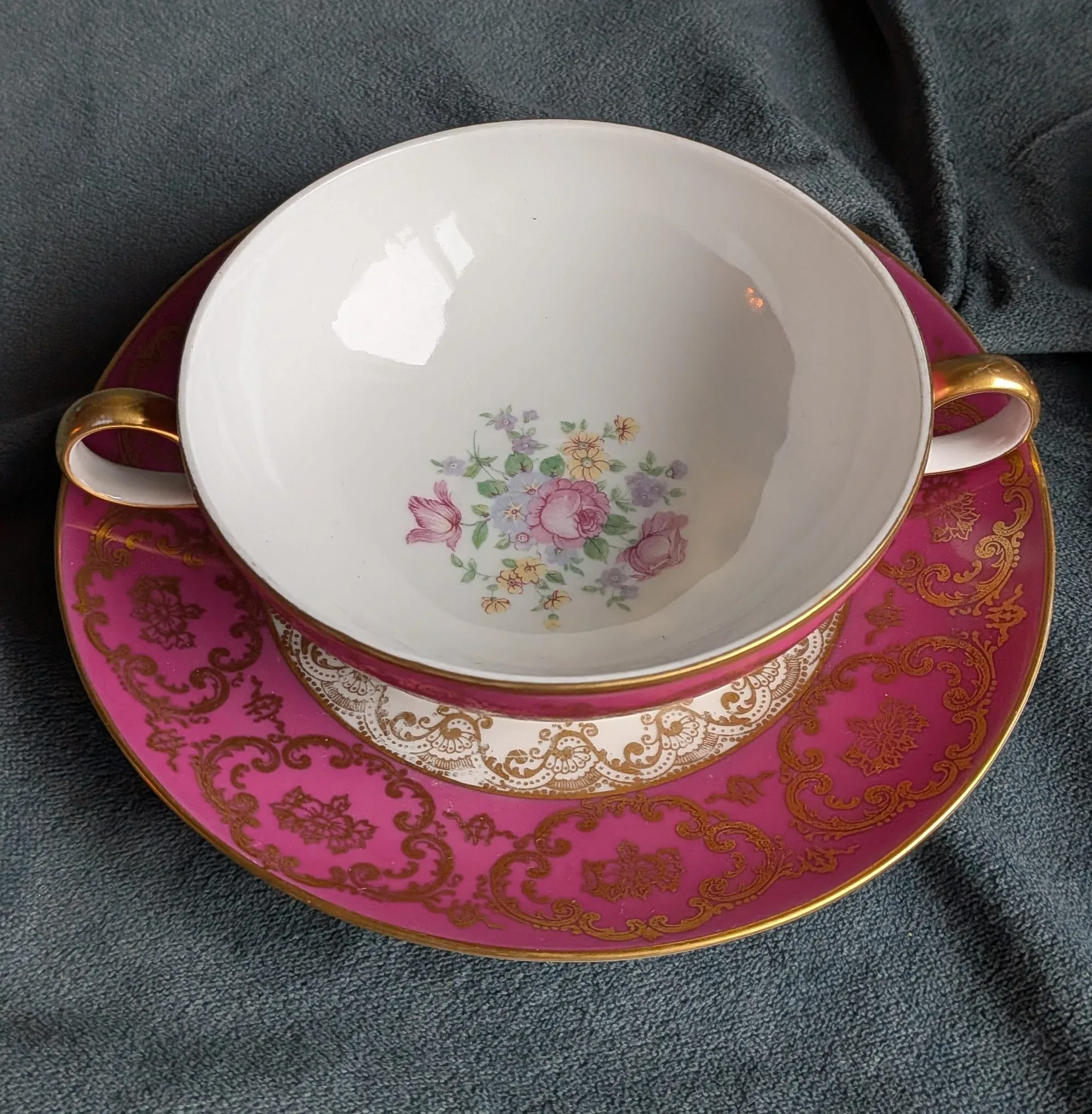 Bohemia Vintage Soppskålar med Fat – Rosa & Guld (2-pack) - Bild 7