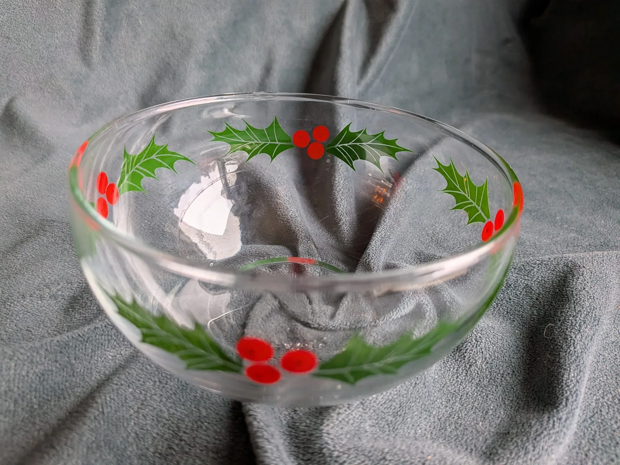 Festlig Vintage Glasskål med Julmotiv - Bild 5