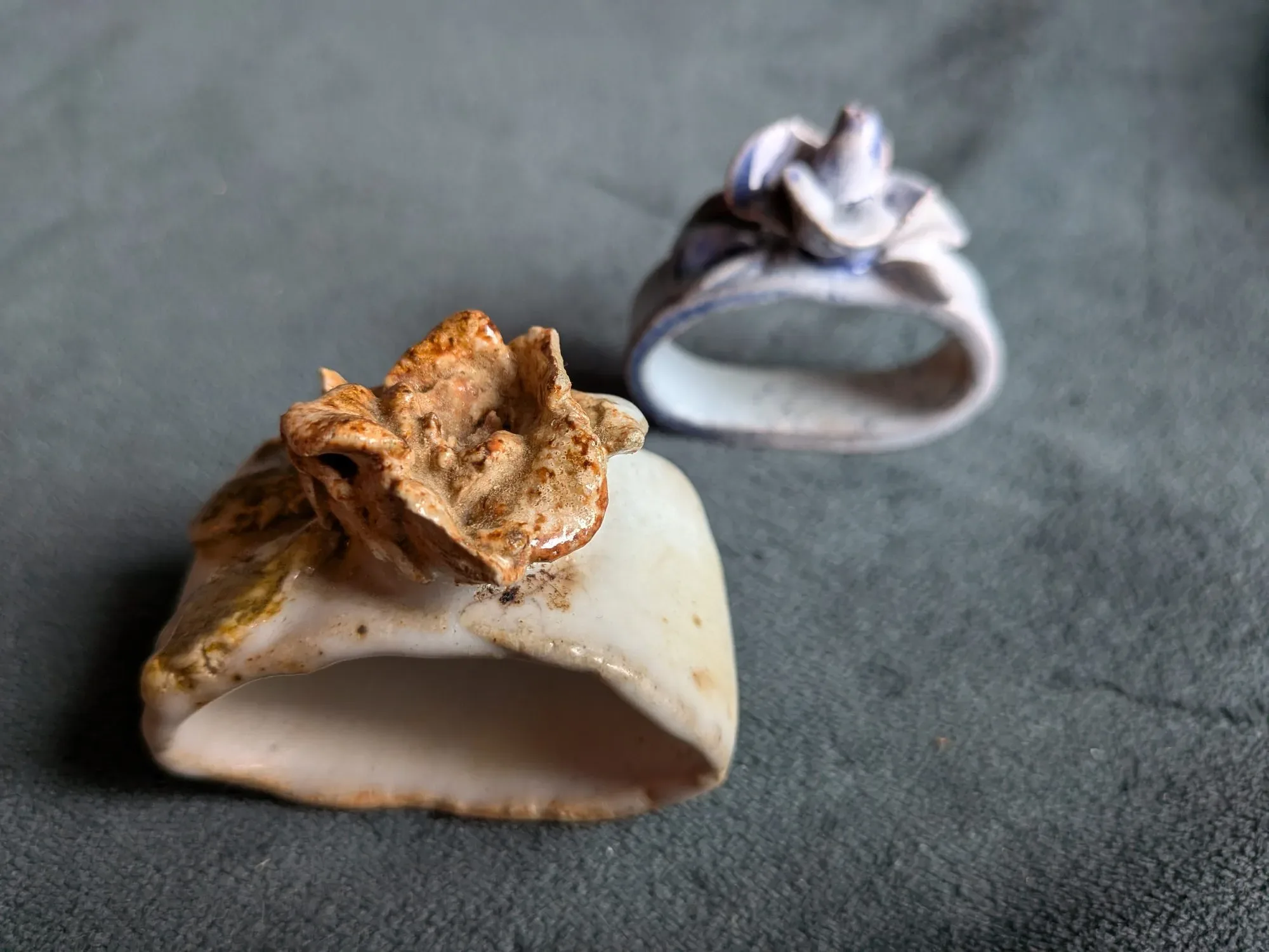 Handmade Ceramic Flower Napkin Rings, A Pair - Image 8