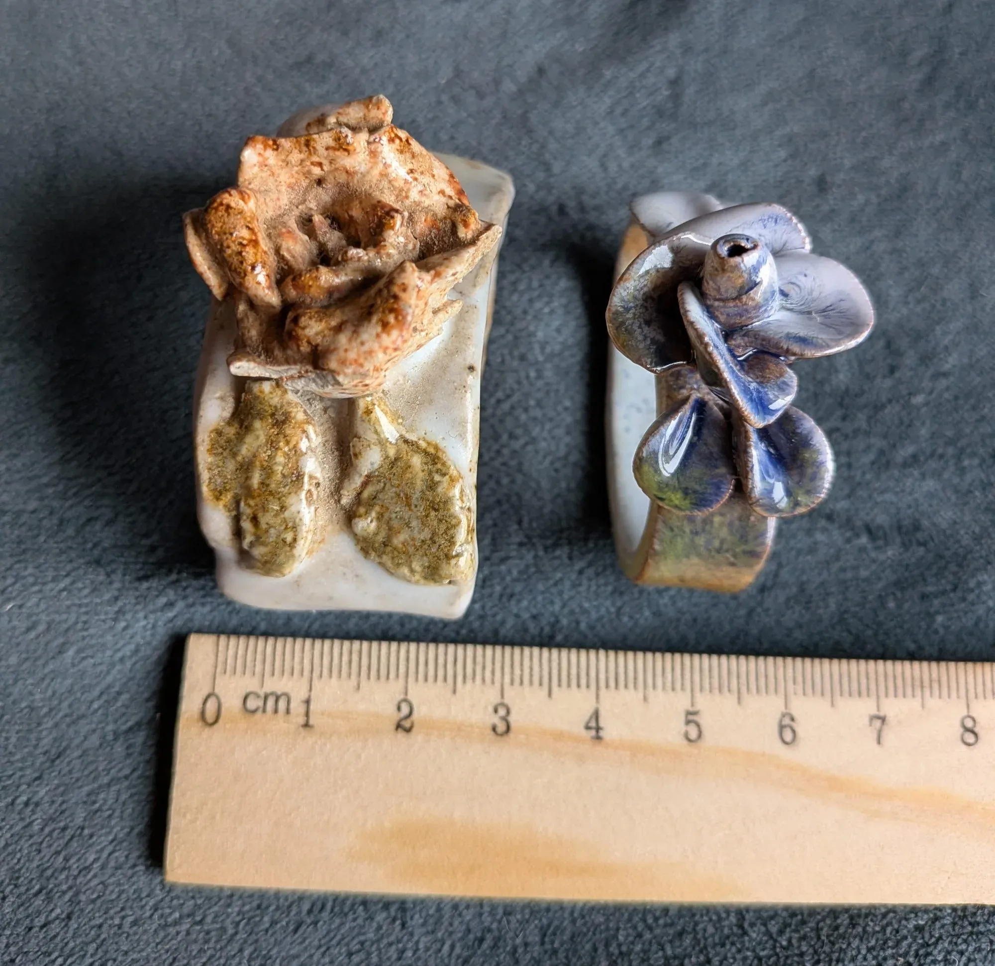 Handmade Ceramic Flower Napkin Rings, A Pair - Image 7
