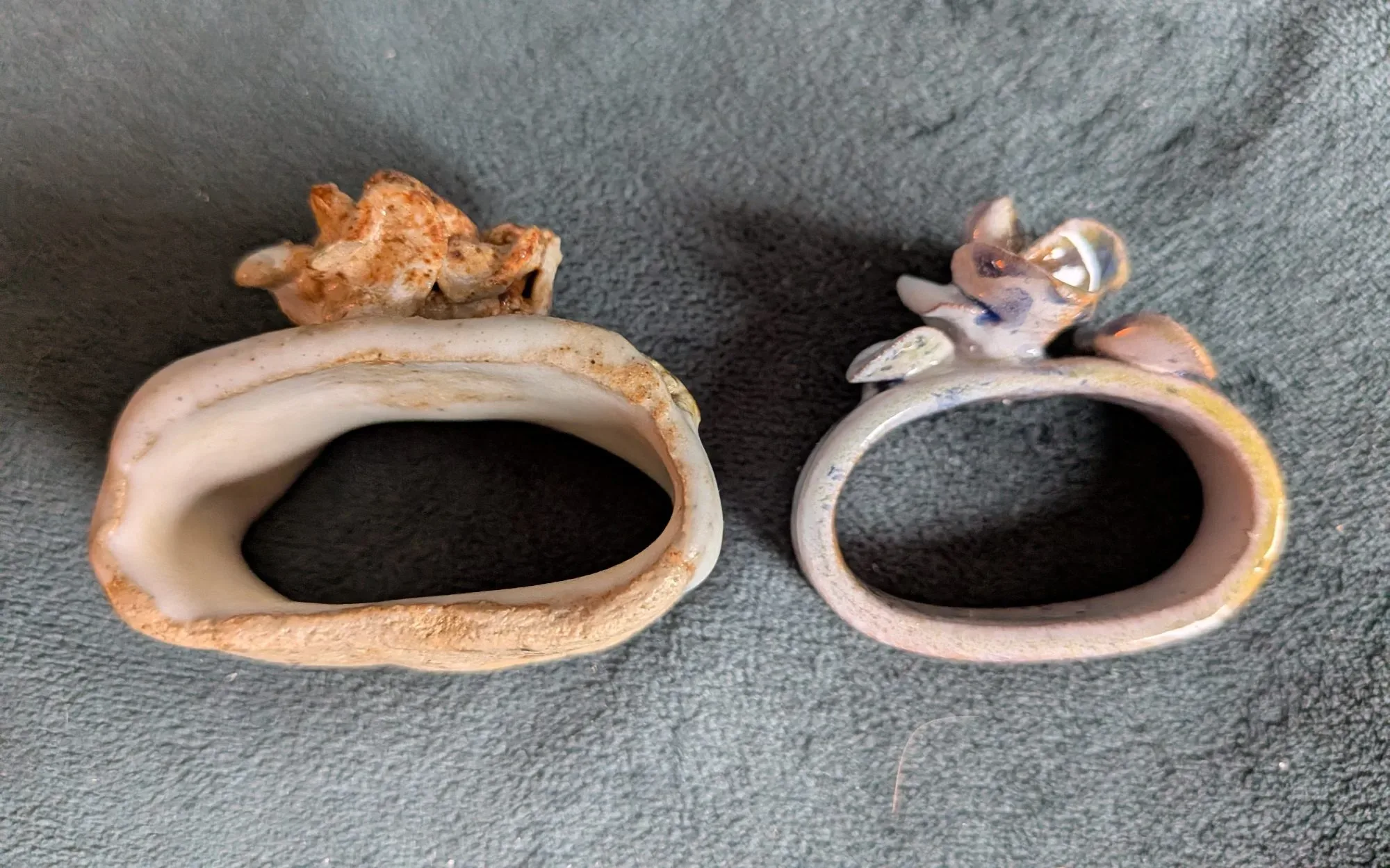 Handmade Ceramic Flower Napkin Rings, A Pair - Image 2