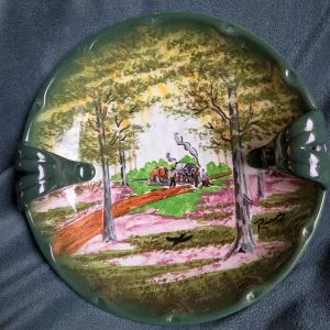 Handmålad Vintage Skål/Fat med Signatur "Pirozz"