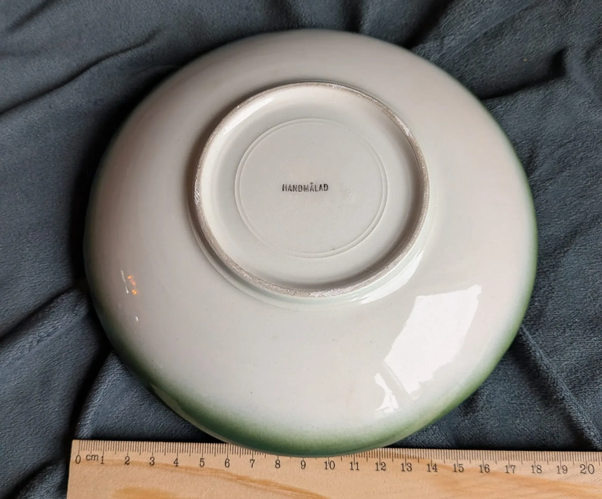 Handmålad Vintage Skål/Fat med Signatur "Pirozz" - Bild 5