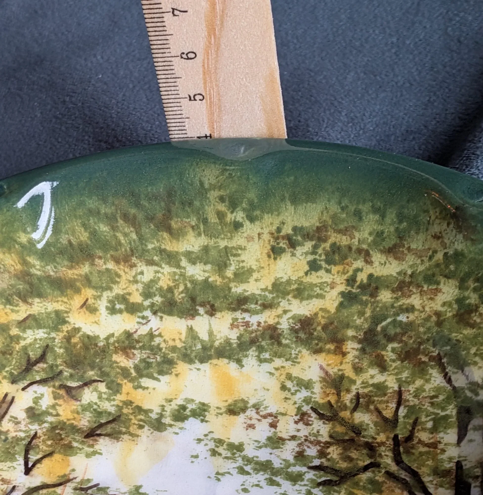 Handmålad Vintage Skål/Fat med Signatur "Pirozz" - Bild 4