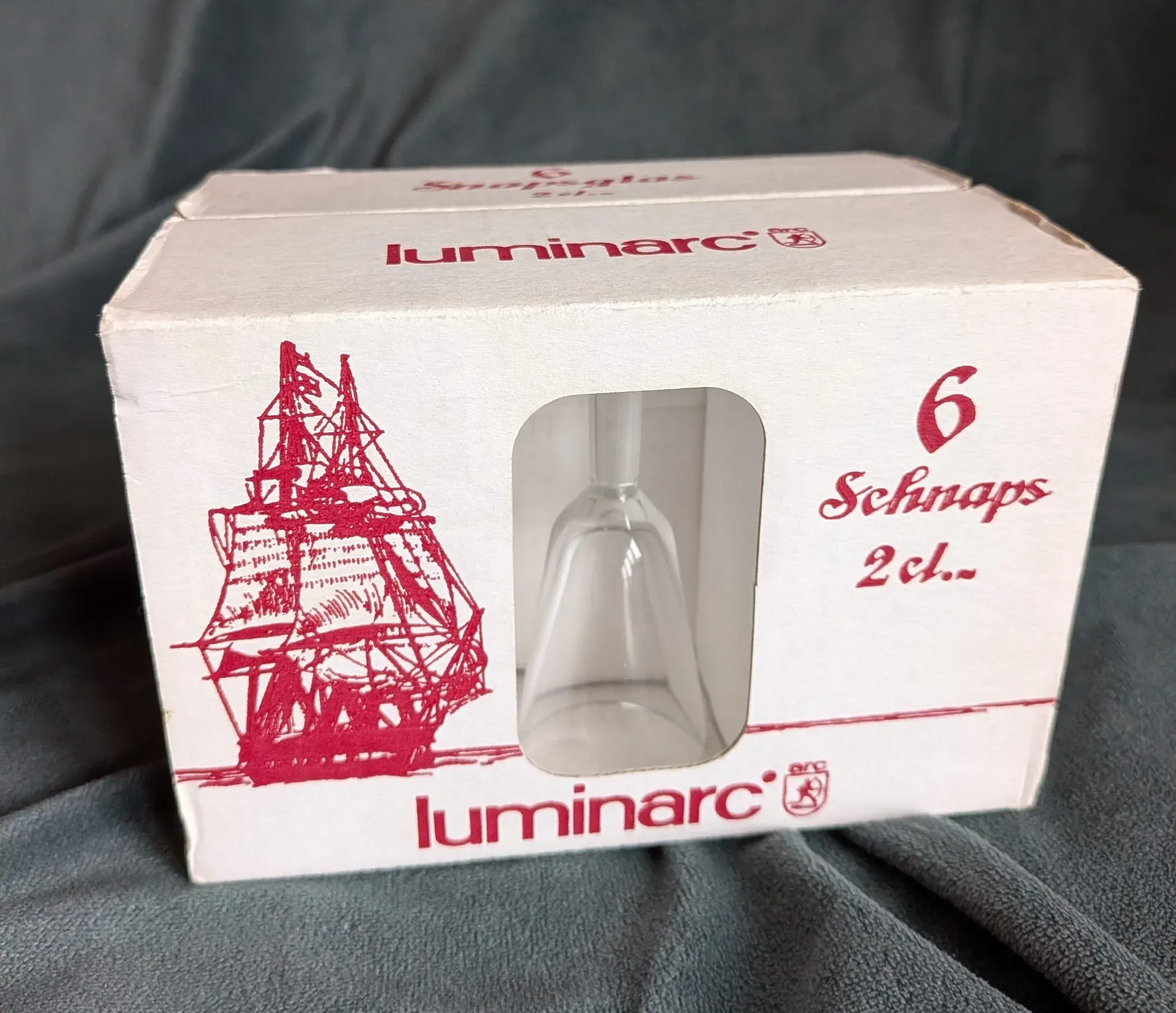 Luminarc Schnapps Glasses 2cl, Set of 6 in Original Box