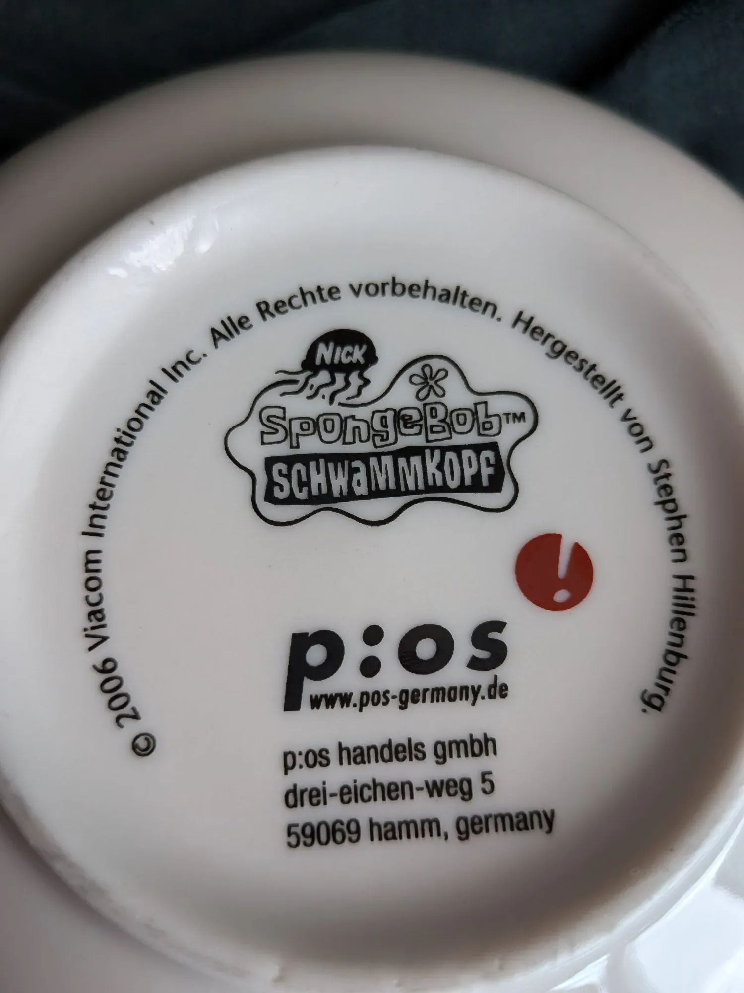 Vintage SpongeBob Skål i Keramik – Gul med Glada Ansikten - Bild 3