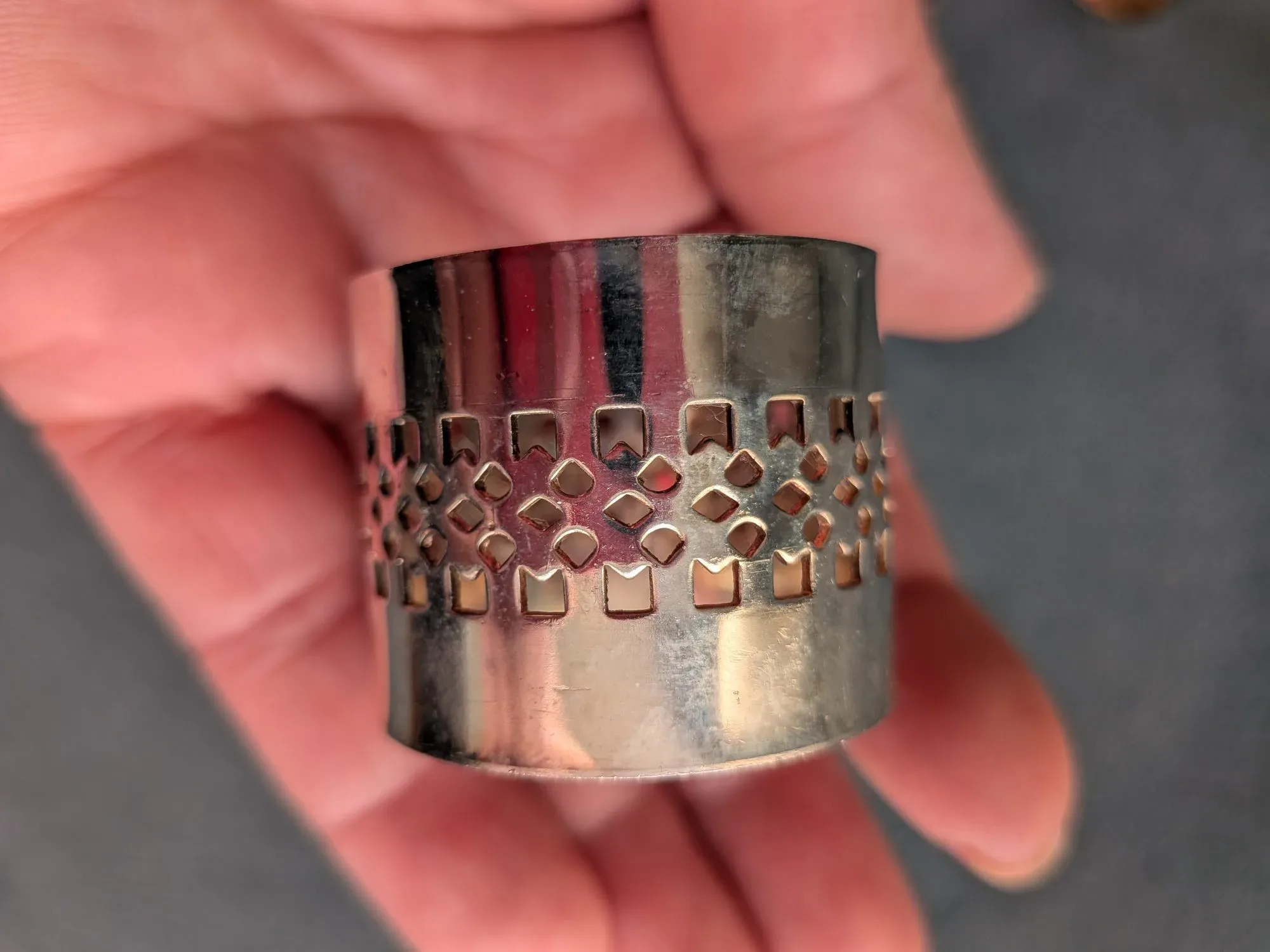 Vintage Servettringar, 6 st, Silverpläterade med Rosett - Bild 4