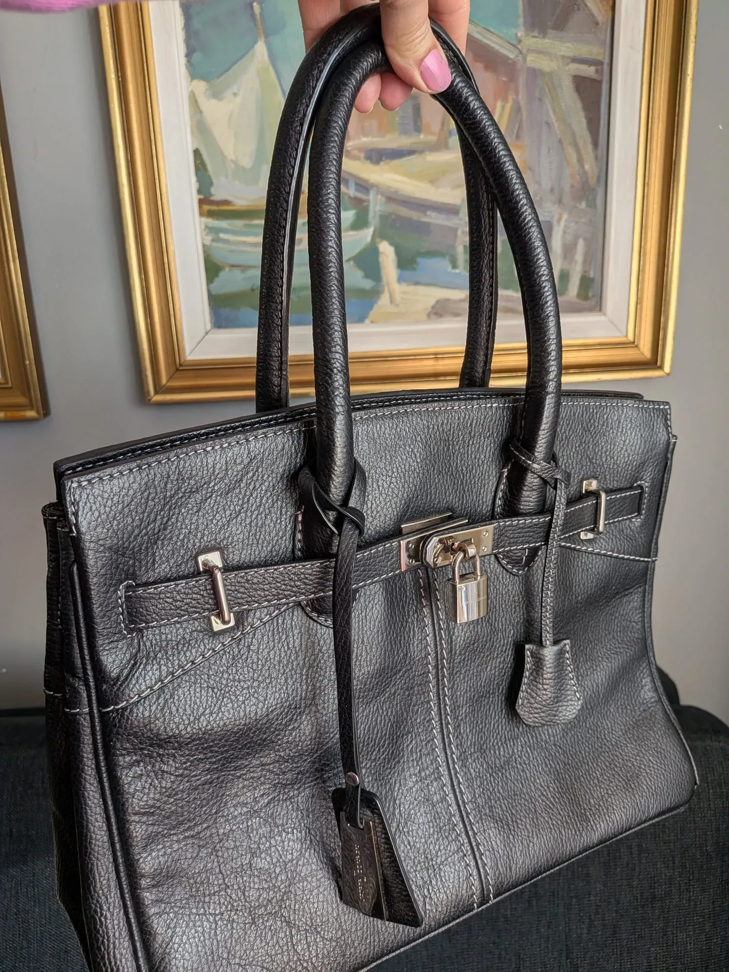 Elegant Jasper Conran Black Leather Handbag - Image 12