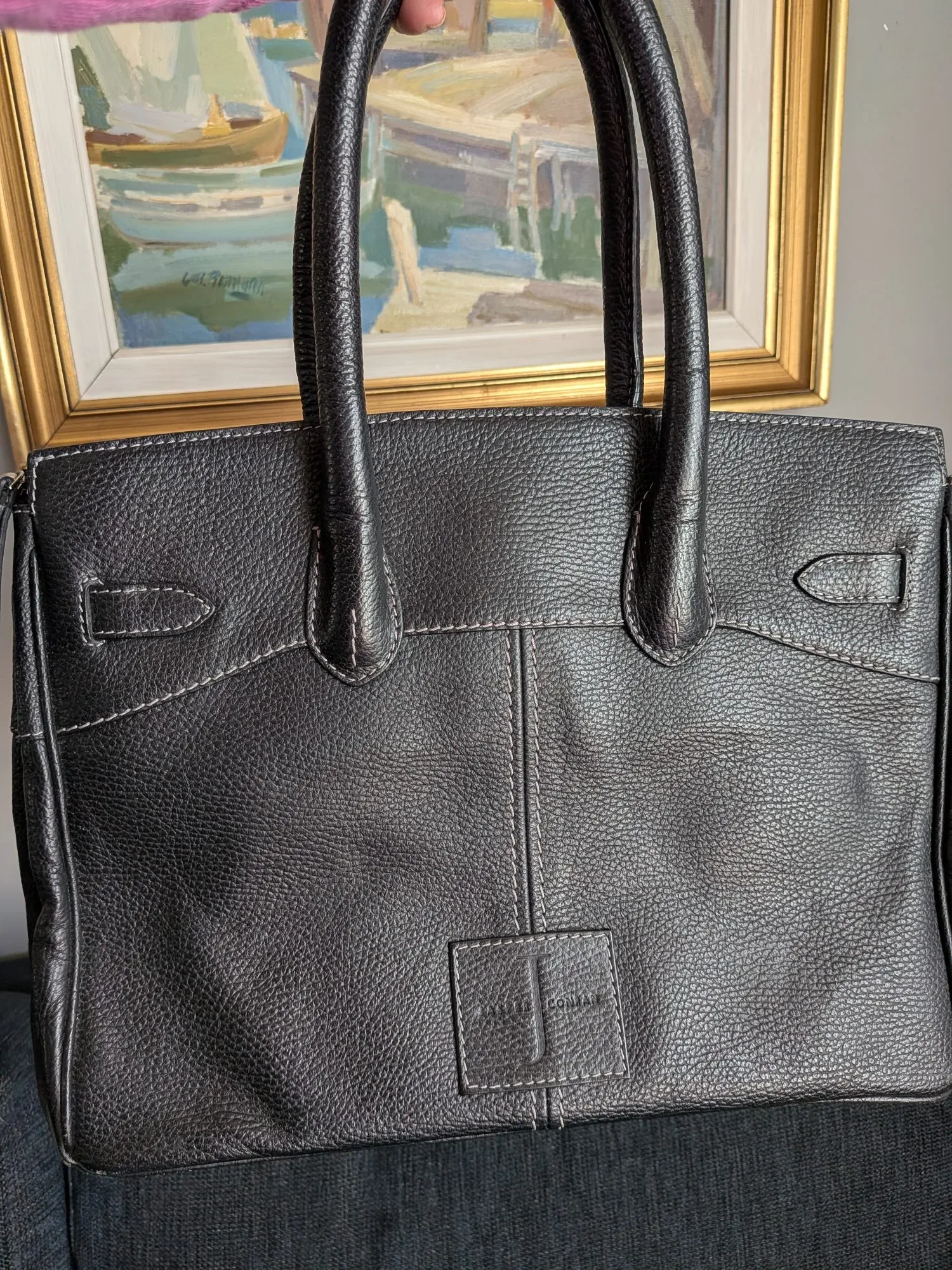 Elegant Jasper Conran Black Leather Handbag - Image 7