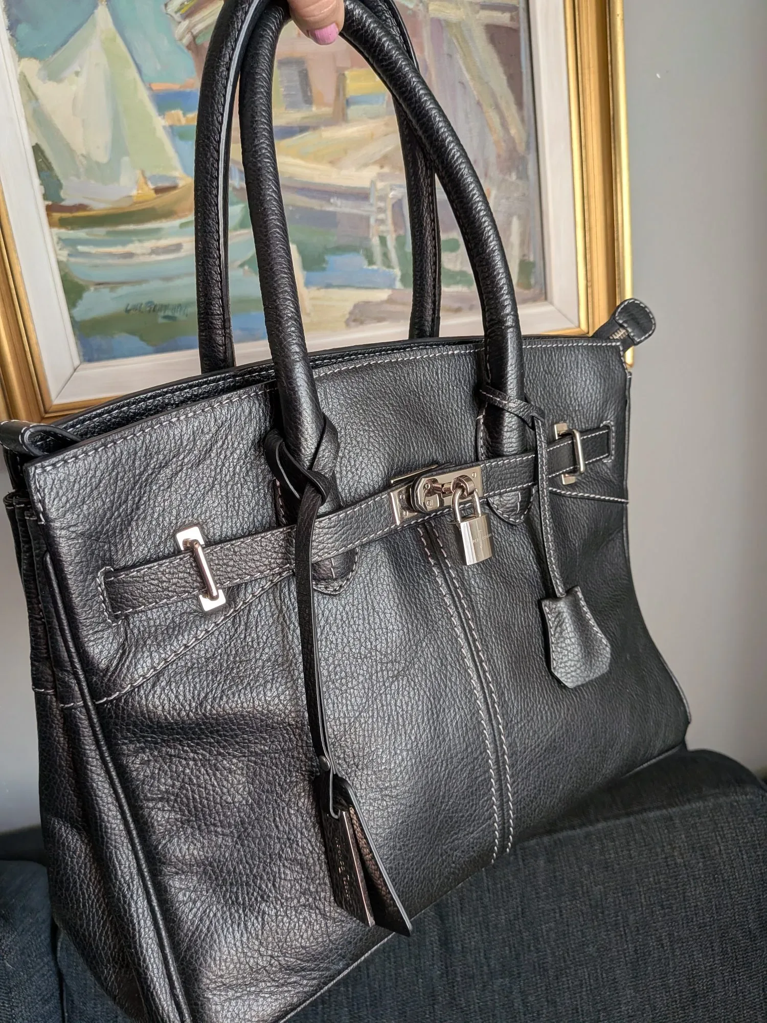 Elegant Jasper Conran Black Leather Handbag - Image 4