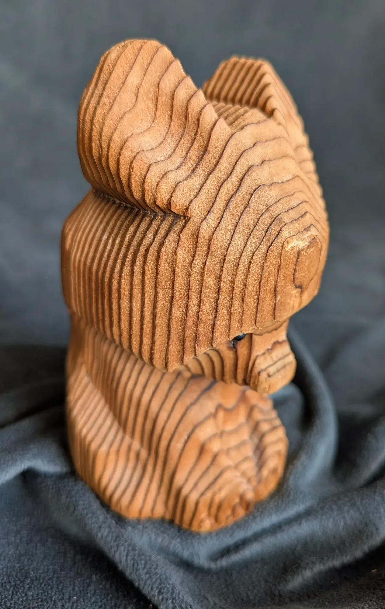 Charming Wooden Bear Figurine in Unique Layered Design - Image 8