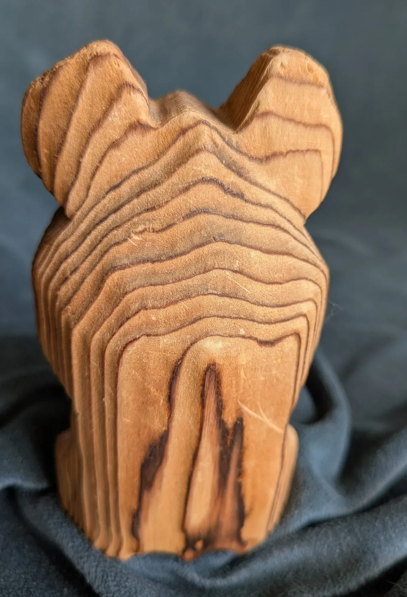 Charming Wooden Bear Figurine in Unique Layered Design - Image 6