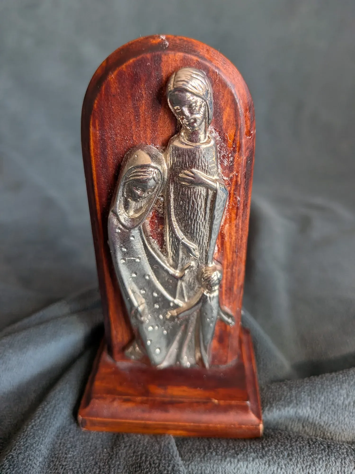 Vintage Träplakett med Religiöst Motiv