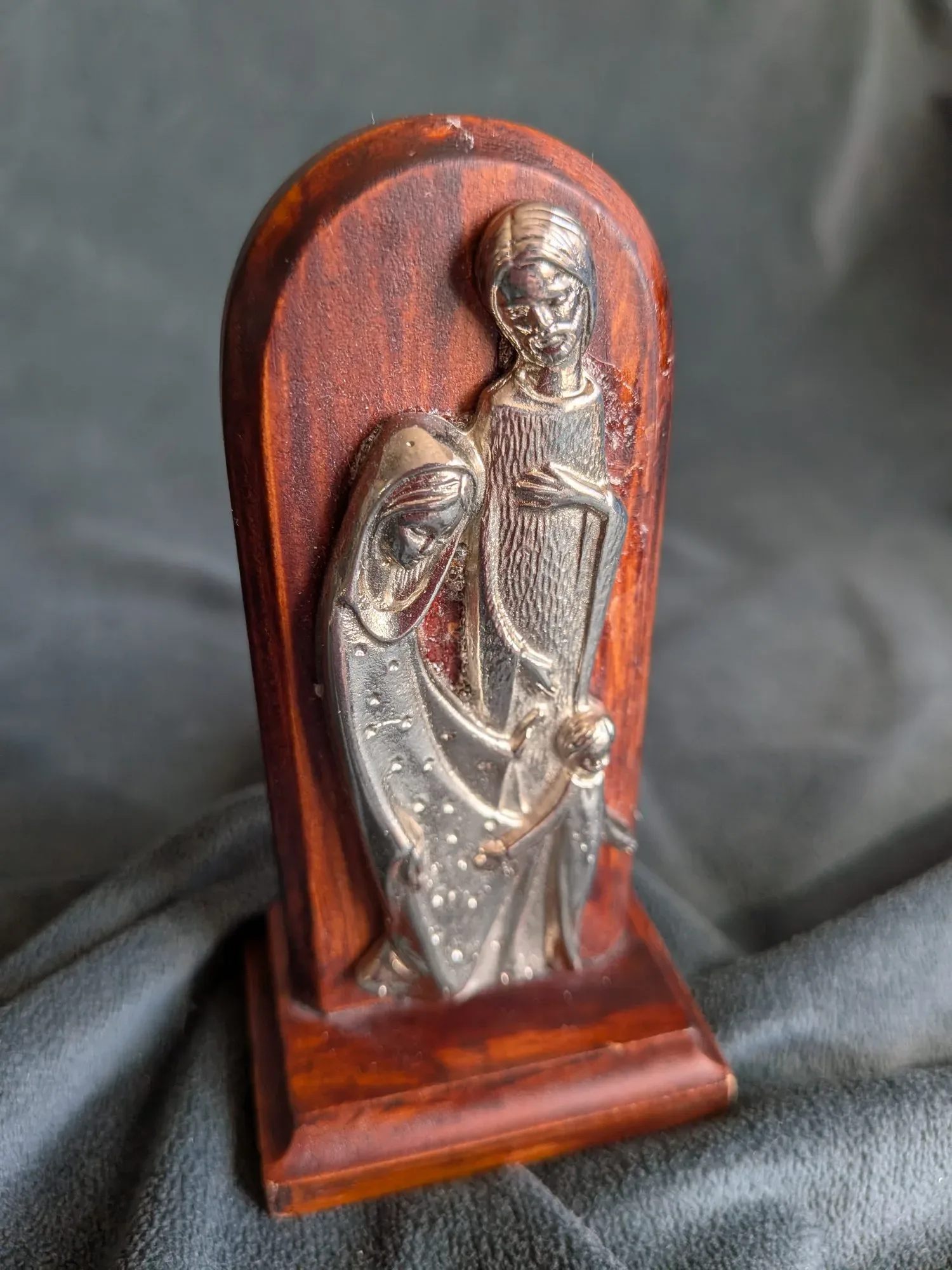 Vintage Träplakett med Religiöst Motiv - Bild 5
