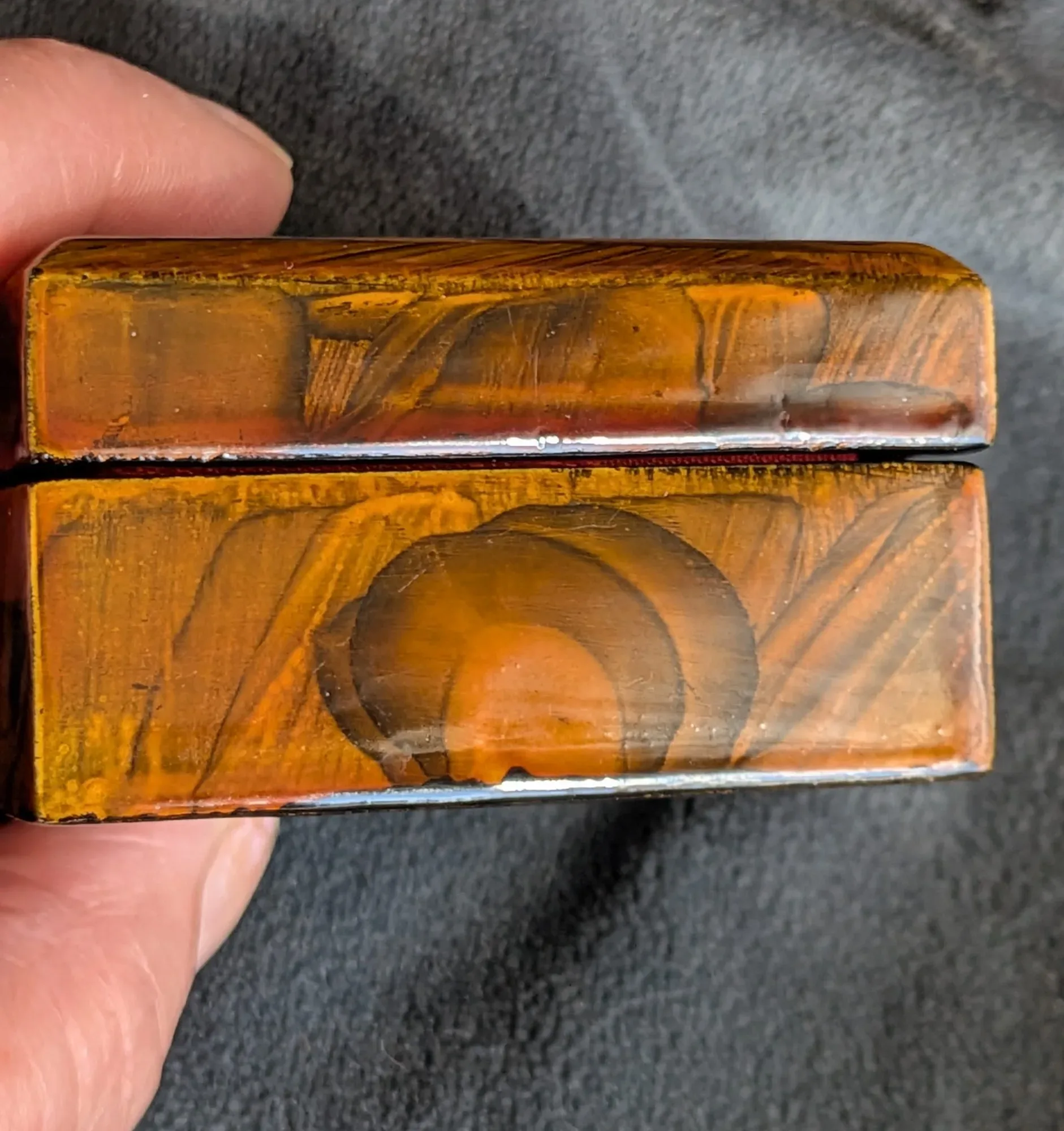 Vintage lackerad ask med pagodmotiv - Bild 2