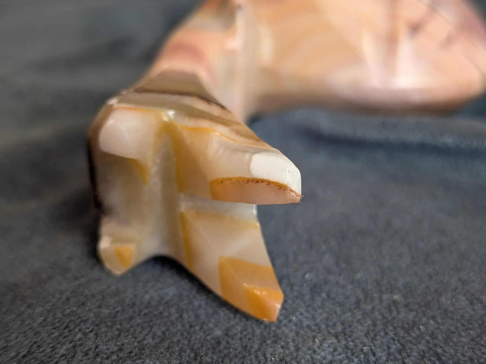 Snail Figurine in Striped Natural Stone - Image 4