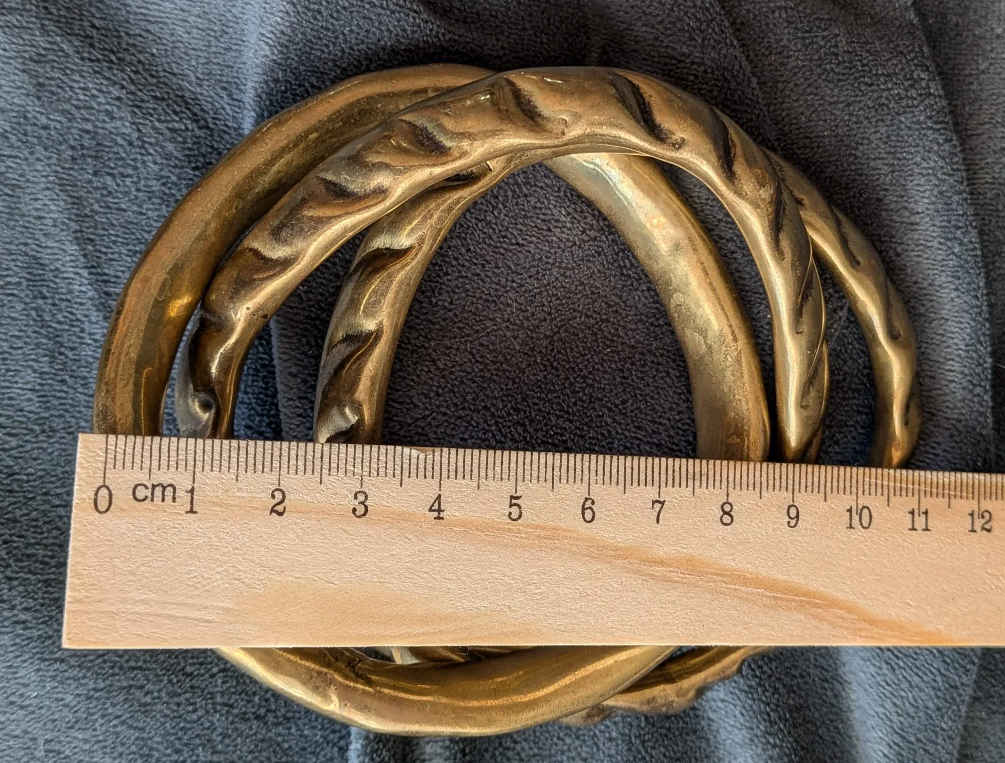 Unika Vintage Armringar i Mässingsfärg, 3 st - Bild 3