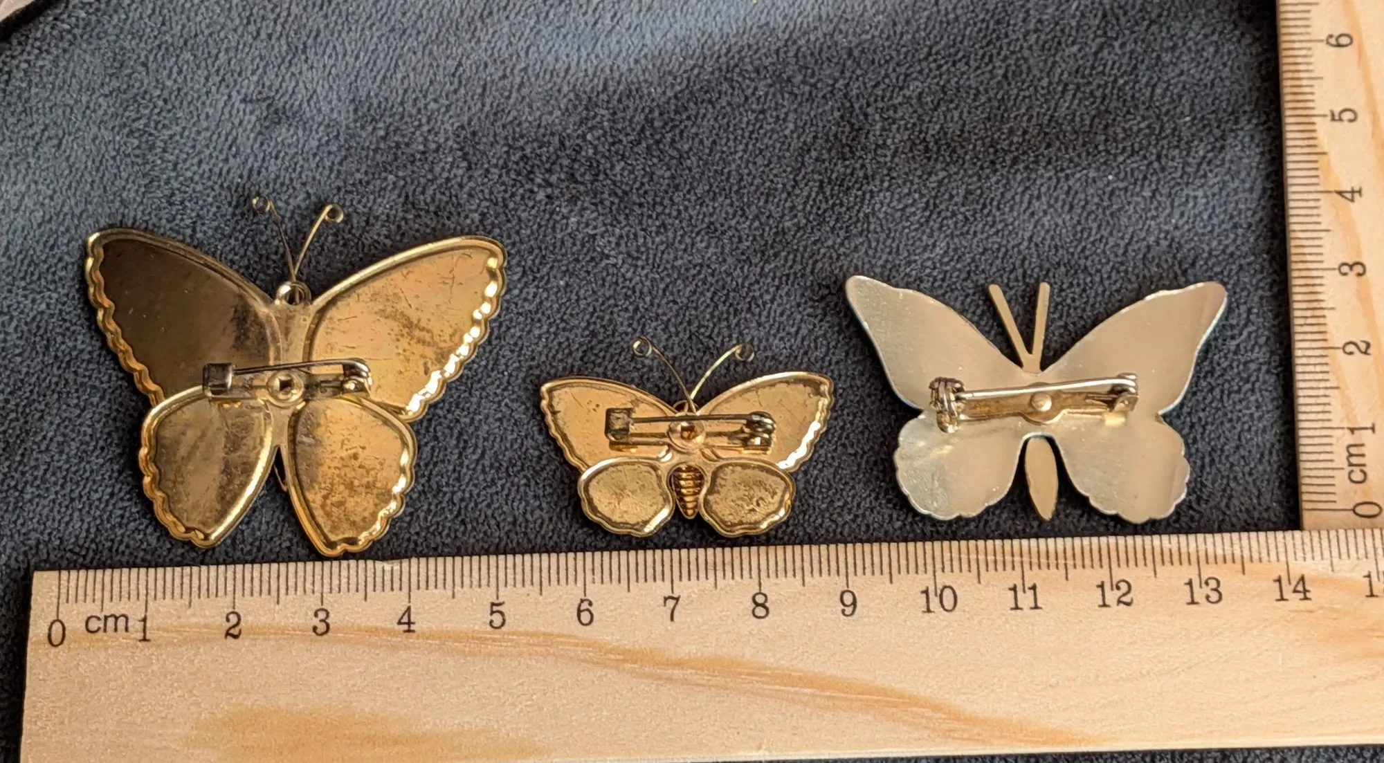 Vintage Fjärilsbroscher - Färgstark Trio - Bild 2