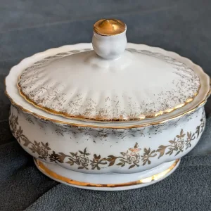 Vintage Chodziez Porslinsdosa med Gulddetaljer
