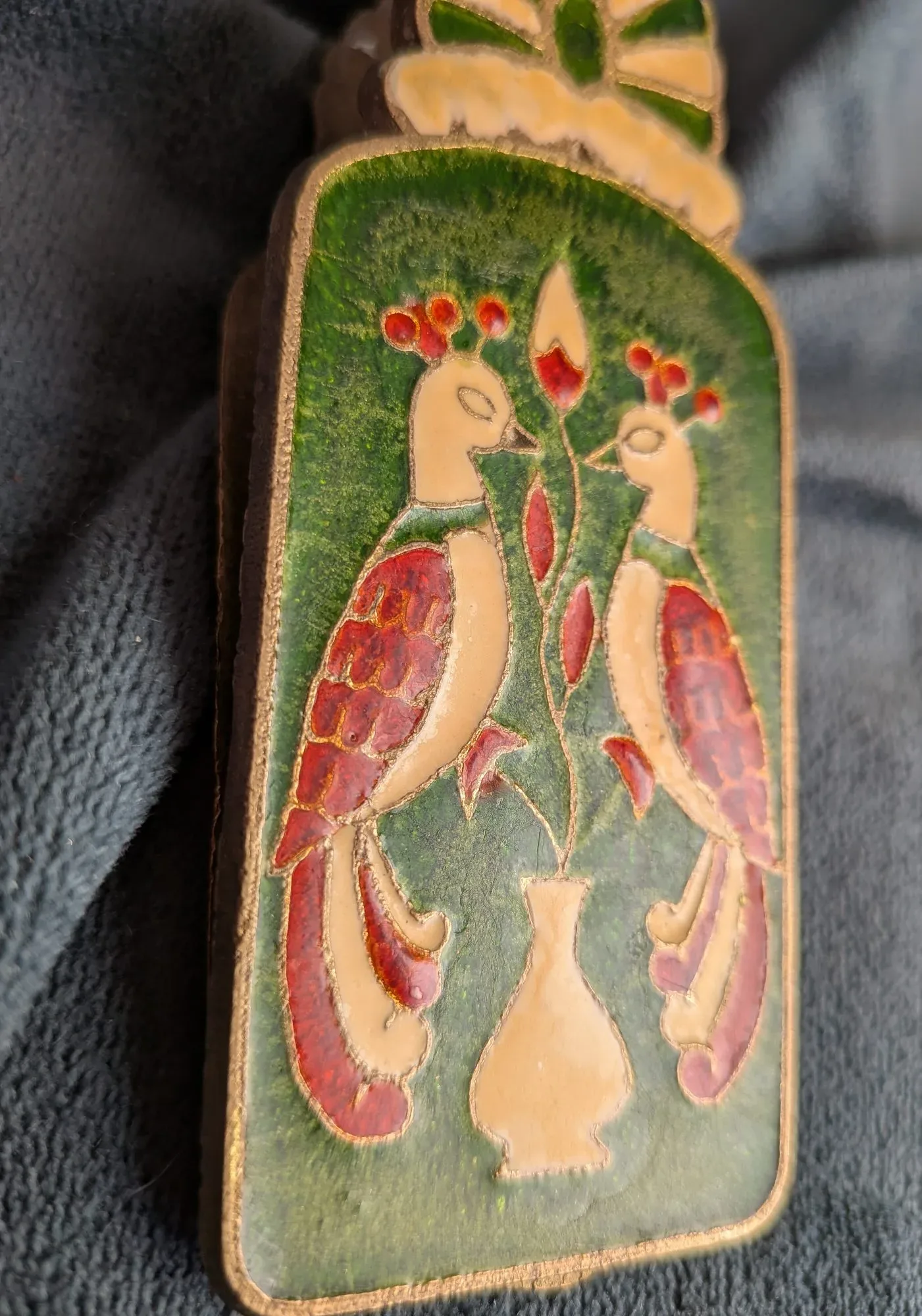 Vintage Metall Gem-clip Emalj Fågelmotiv - Bild 4