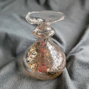 Vintage Silvered Glass Bottle with Patina