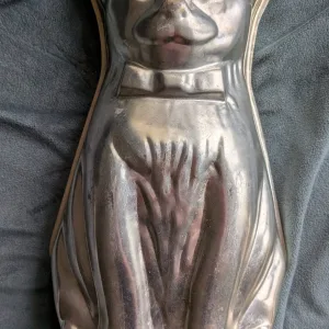 Vintage metall bakform, kattmotiv, gedigen