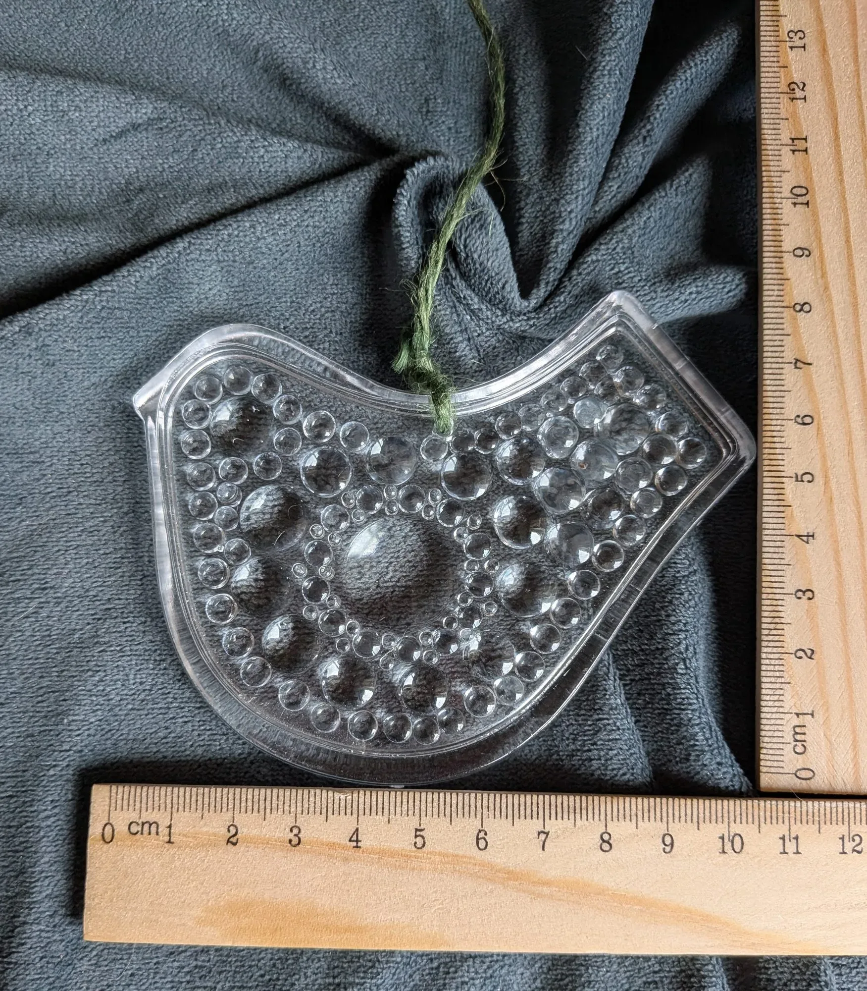 Hadeland Glass Bird Hanging Ornament with Bubble Pattern - Image 2