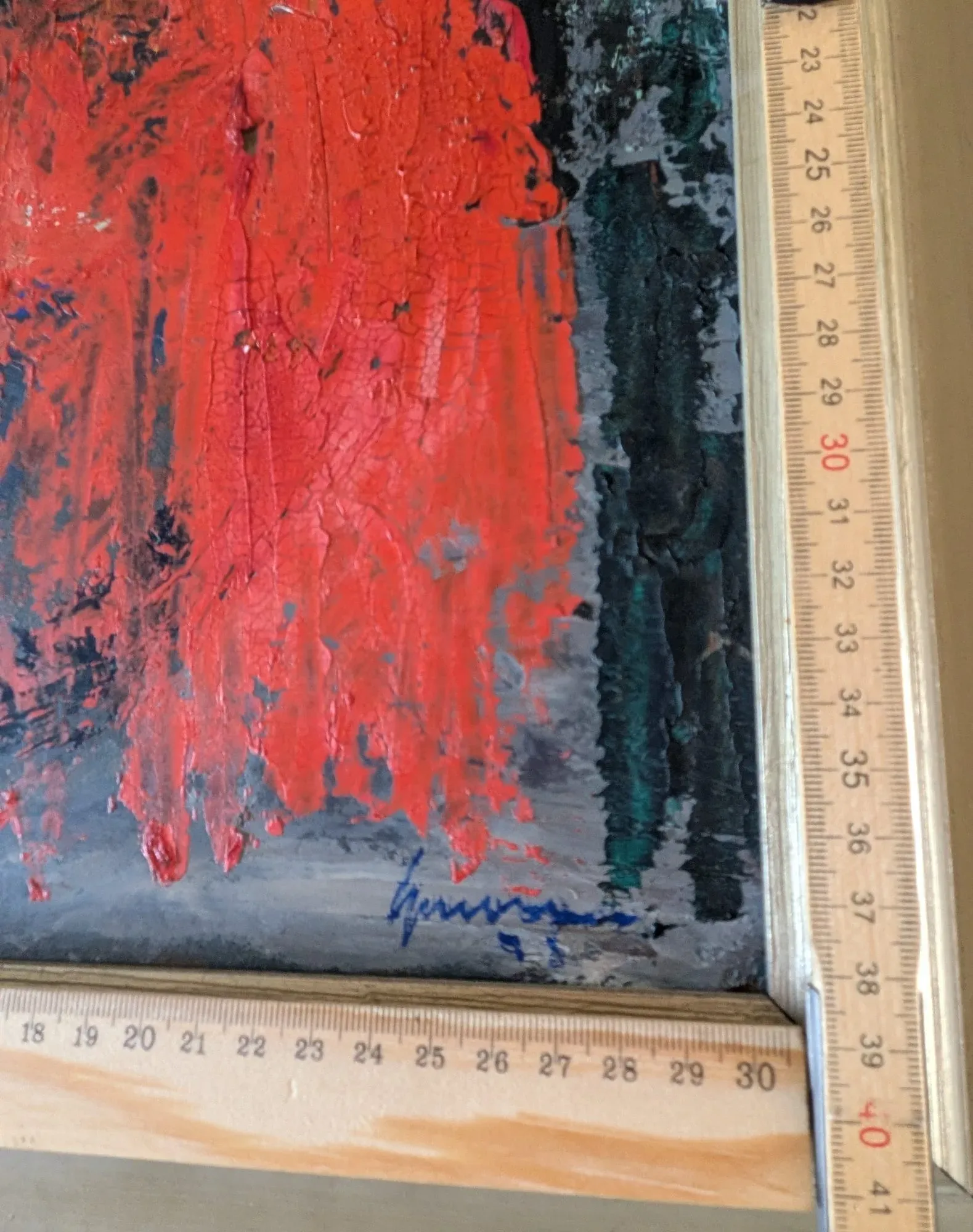 Oljemålning på duk, Impasto Porträtt, 1978 - Bild 2
