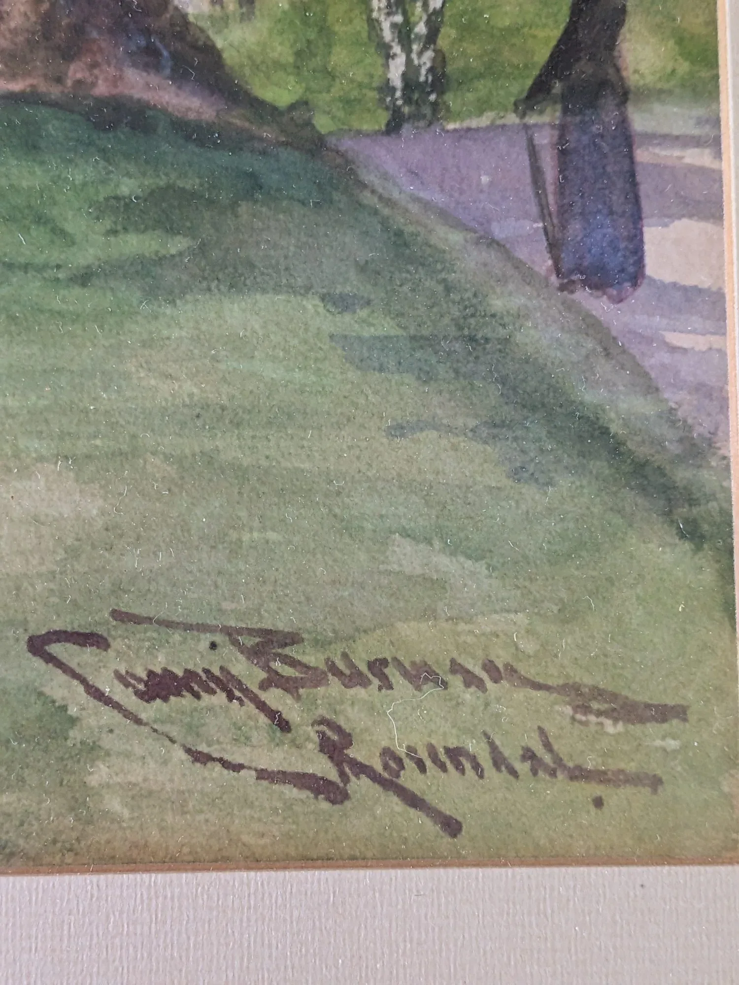 Conny Burman Watercolor: Landscape Park Motif, Period-Typical - Image 8