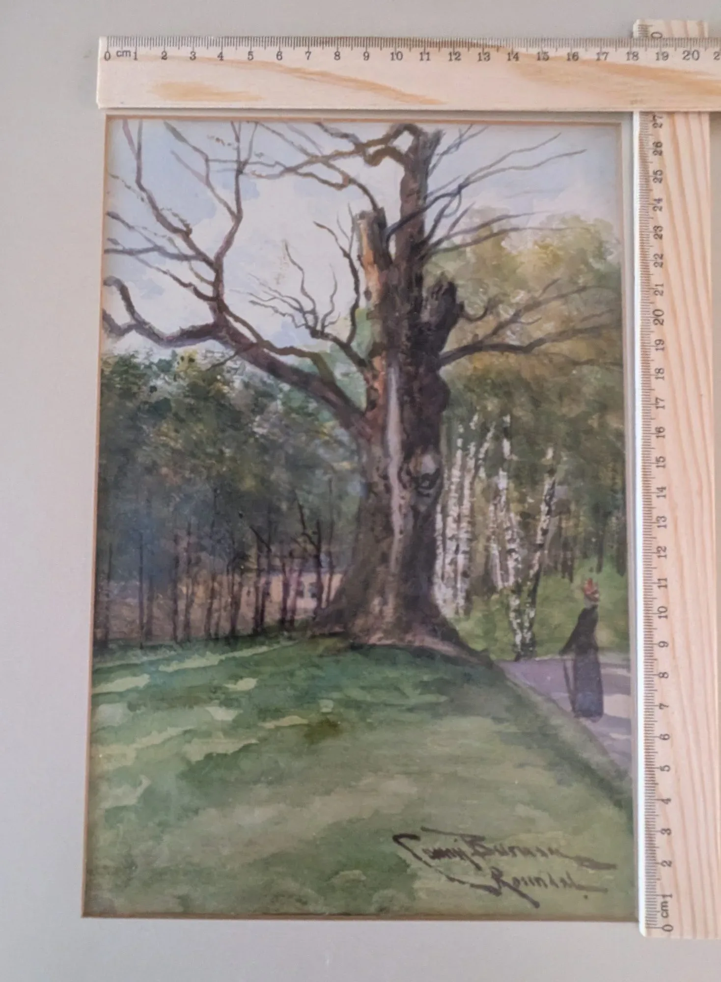 Conny Burman Watercolor: Landscape Park Motif, Period-Typical - Image 2