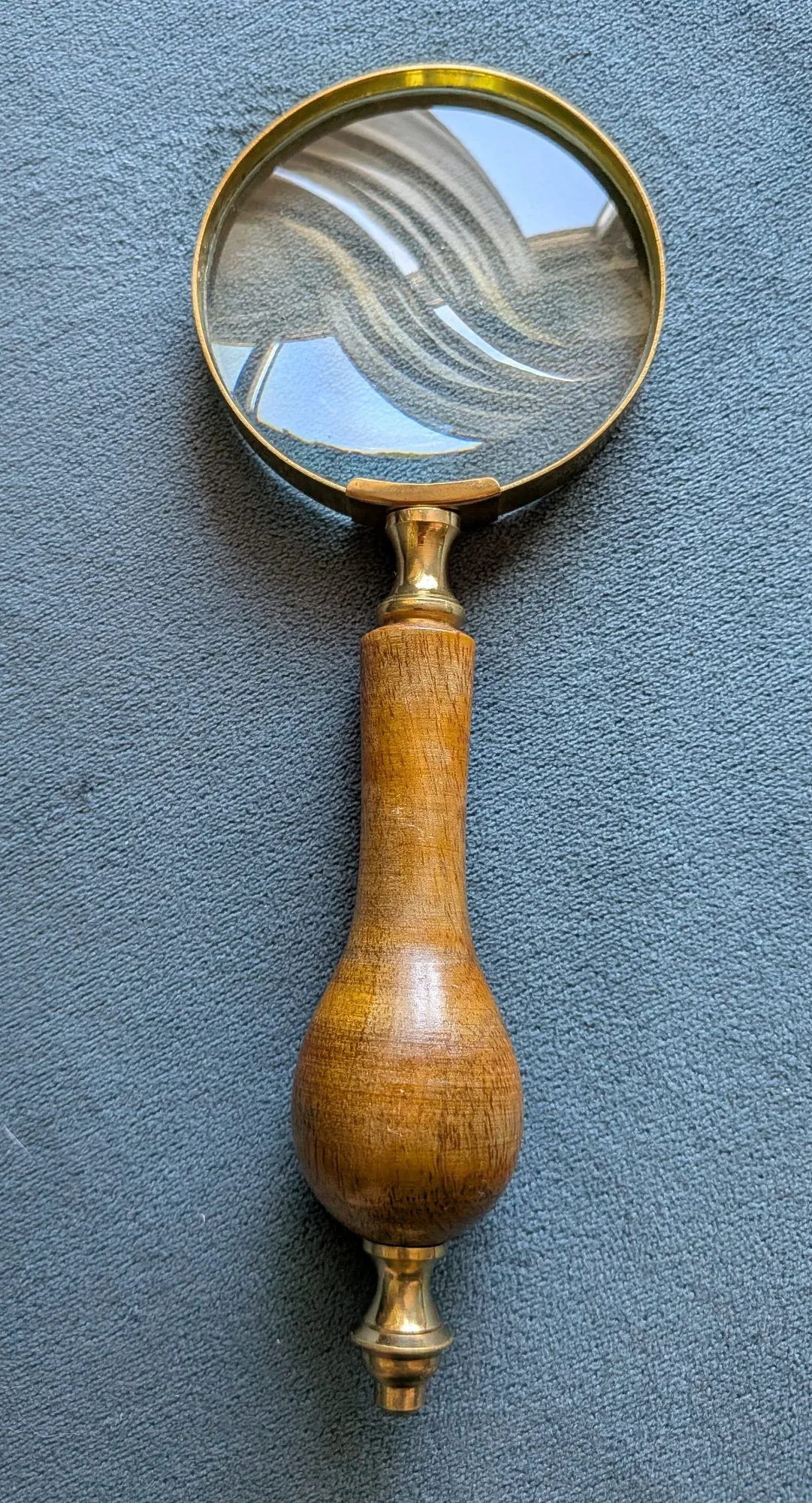 Gediget förstoringsglas i trä och mässing, klassisk - Bild 8