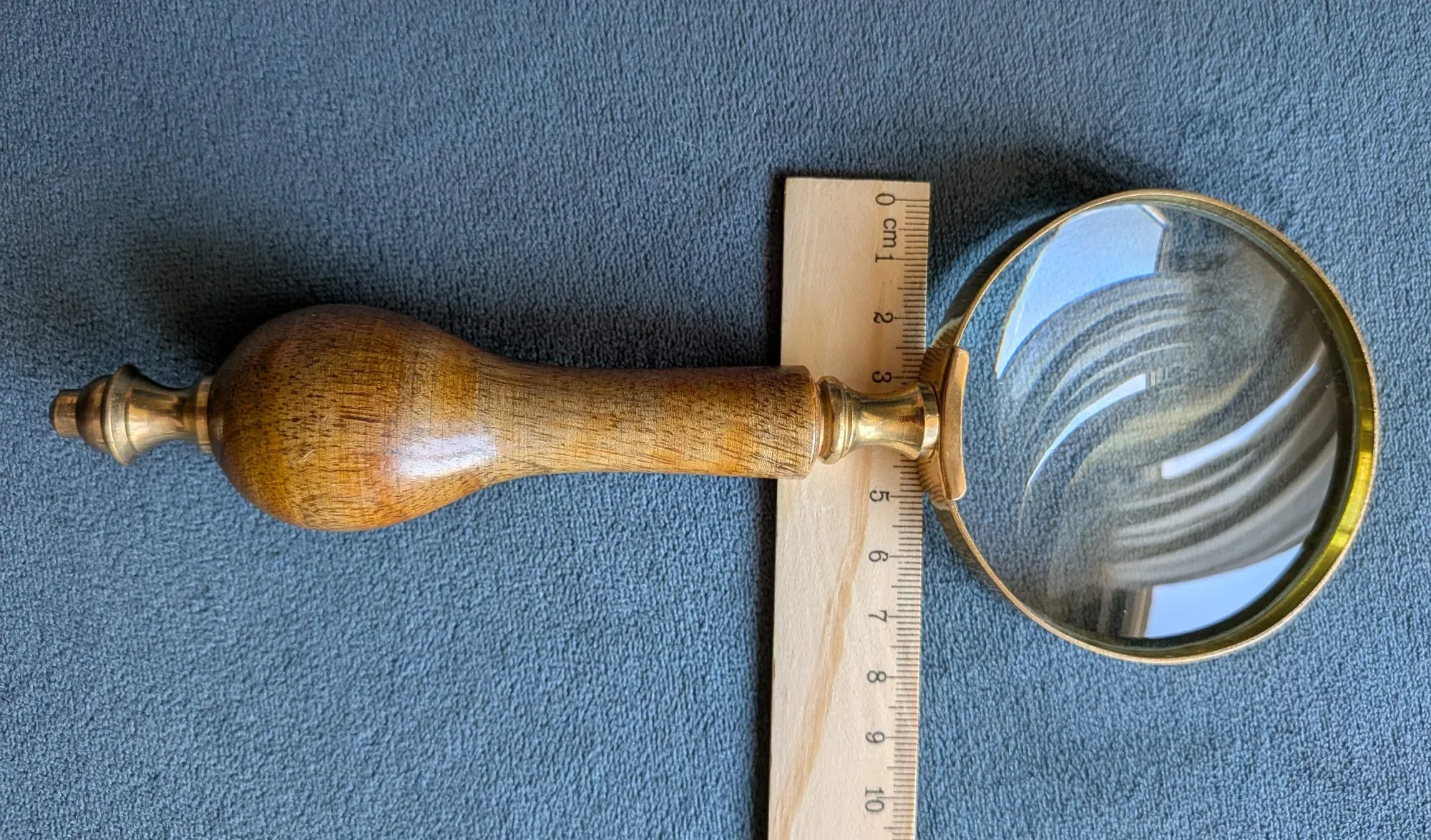 Gediget förstoringsglas i trä och mässing, klassisk - Bild 6